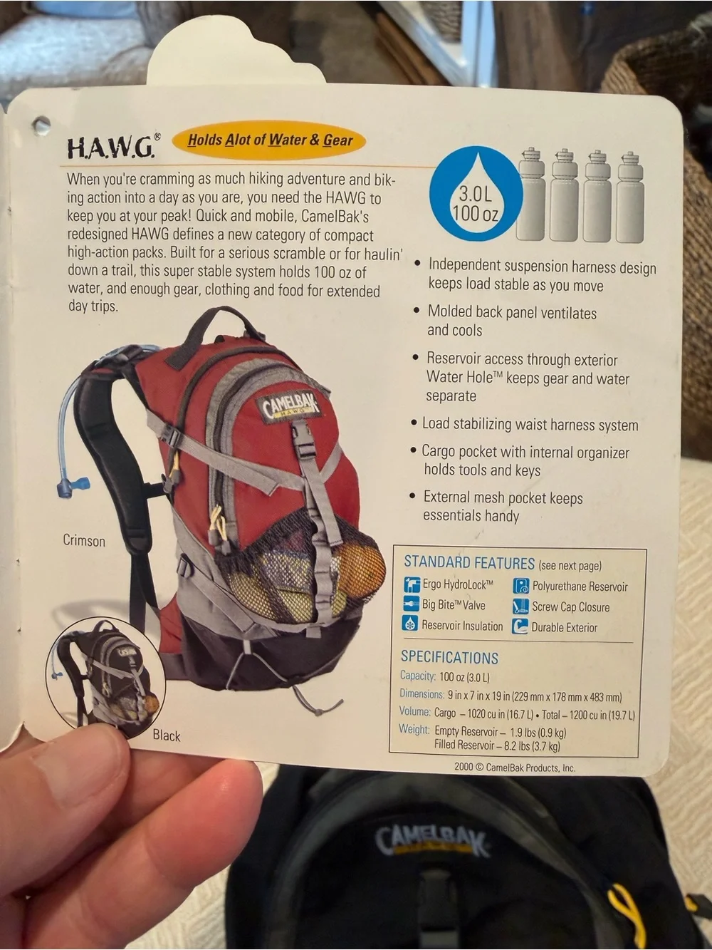 NWT CamelBak H.A.W.K Hydration Backpack. 3.0L. Black. Hiking. Outdoor. Camping